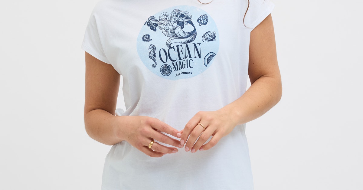 JJXX oversized t-shirt with lemon print in white