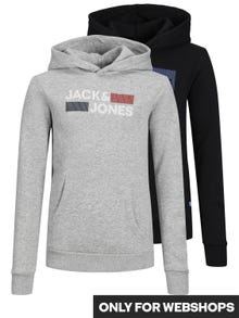 Jack & Jones 2-συσκευασία Φούτερ με κουκούλα Για αγόρια -Black - 12210980
