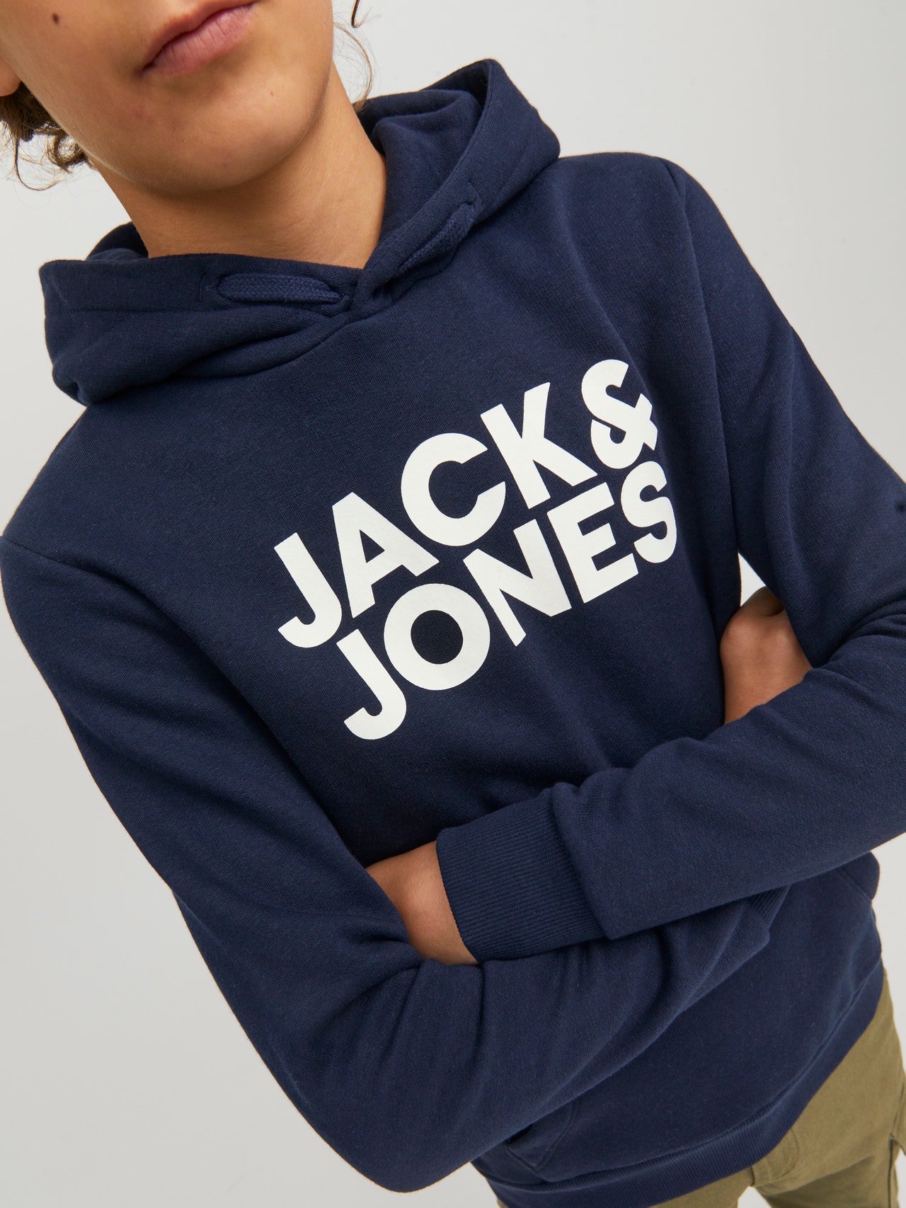Jack & Jones 2-pak Logo Hættetrøje Til drenge -Black - 12210980