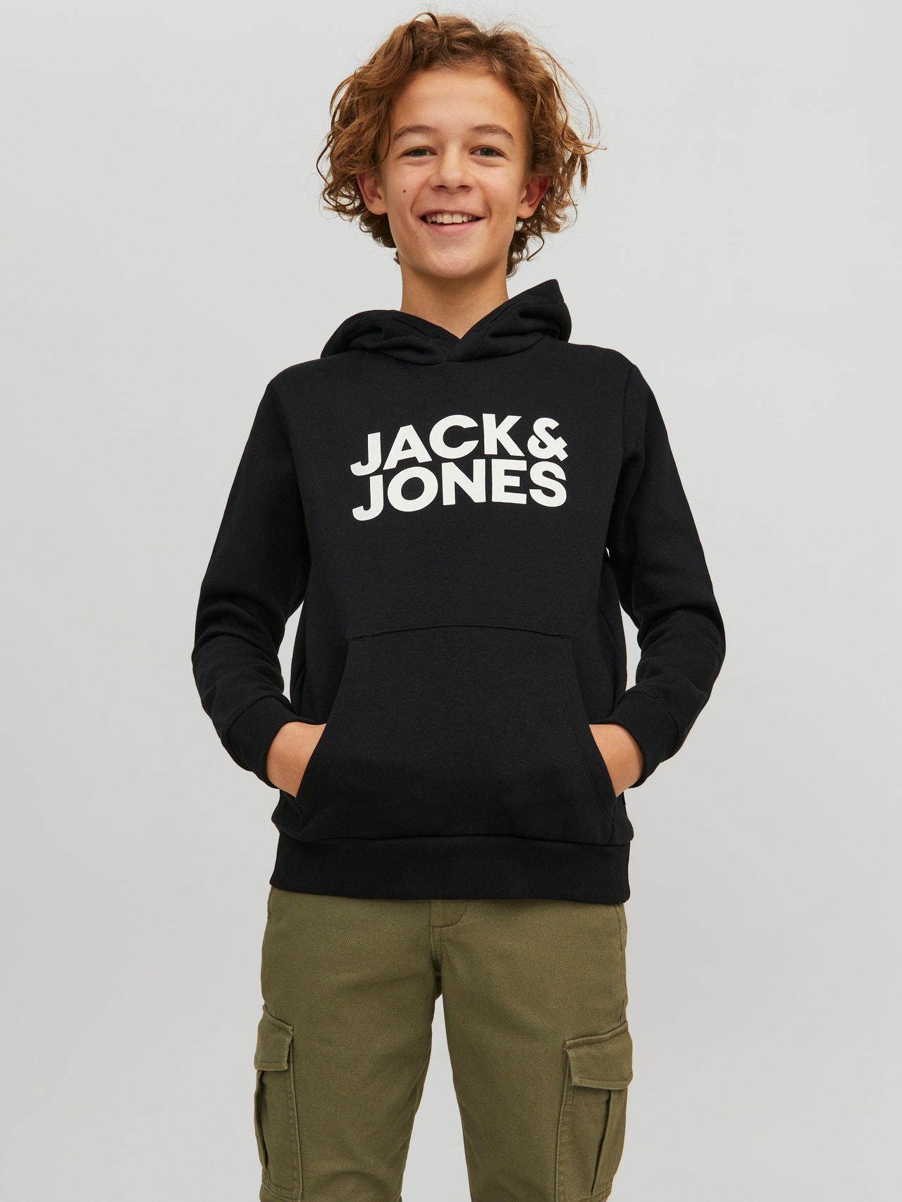 Jack & Jones 2-balení Logo Mikina s kapucí Junior -Black - 12210980