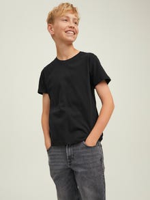 Jack & Jones 3-pack Plain T-shirt For boys -Black - 12210989