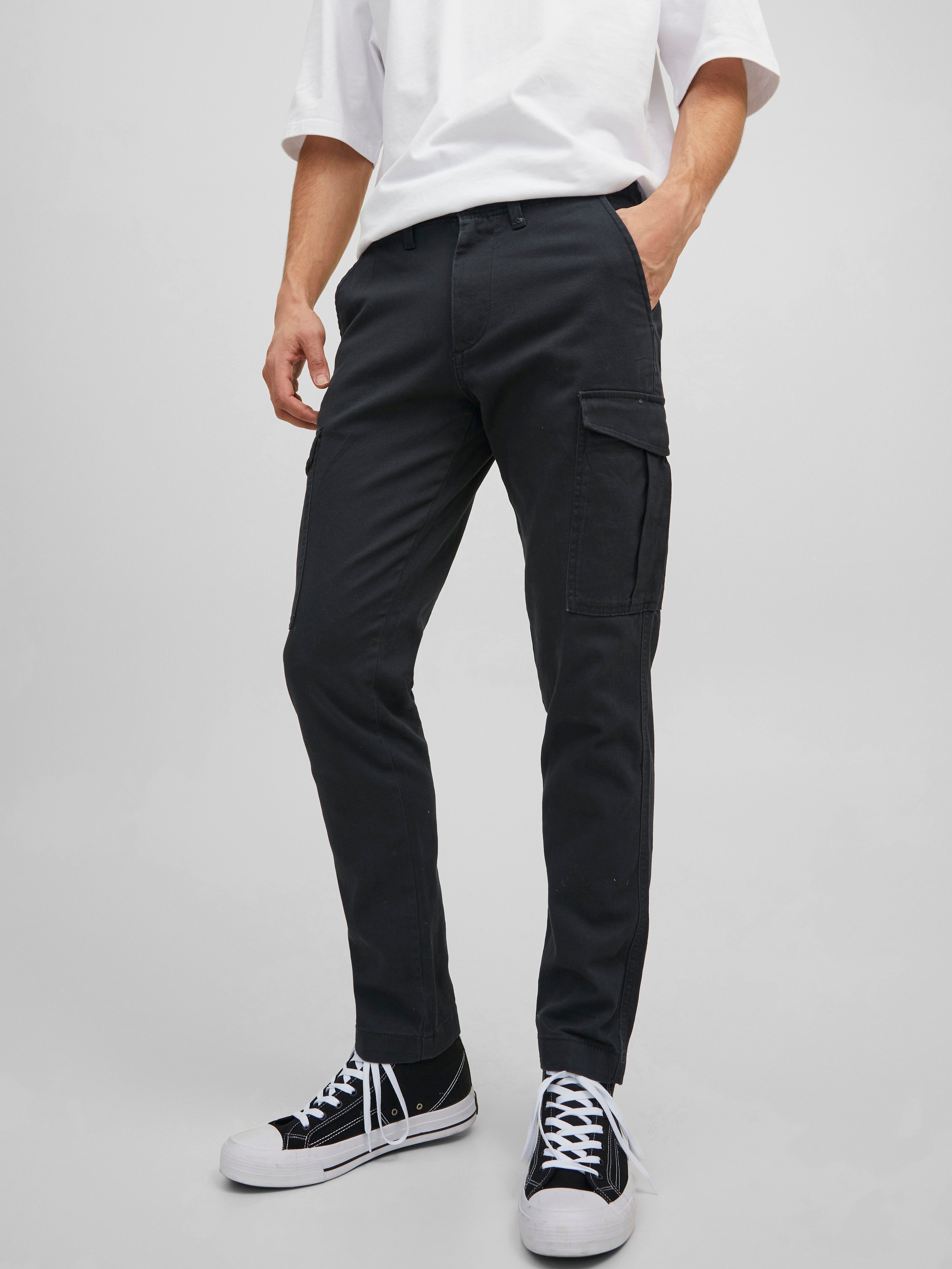 Buy Jack  Jones Black Regular Fit Cargo Jeans for Men Online  Tata CLiQ
