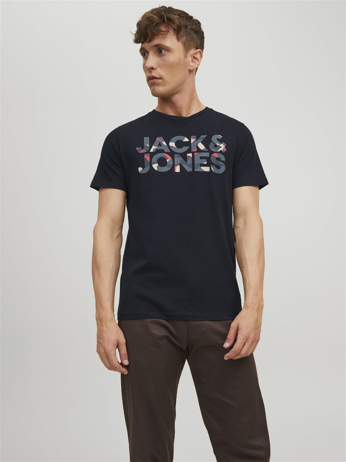 Herren Kleidung Tops & T-Shirts T-Shirts Einfarbige T-Shirts Jack & Jones Einfarbige T-Shirts graues Jack & Jones T-Shirt 