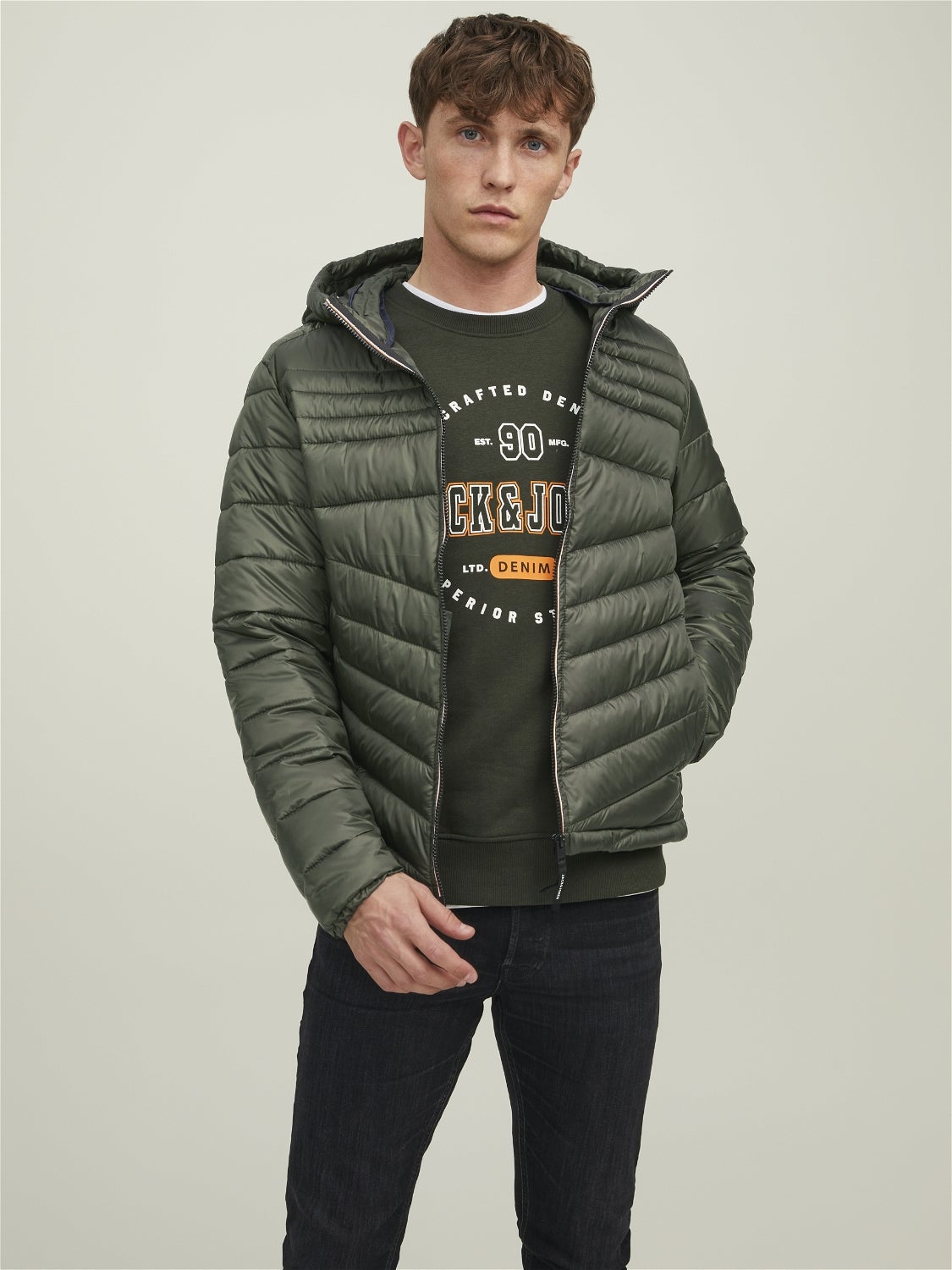 Jack & Jones Puffer jacket MEN FASHION Coats Casual discount 57% Gray L 