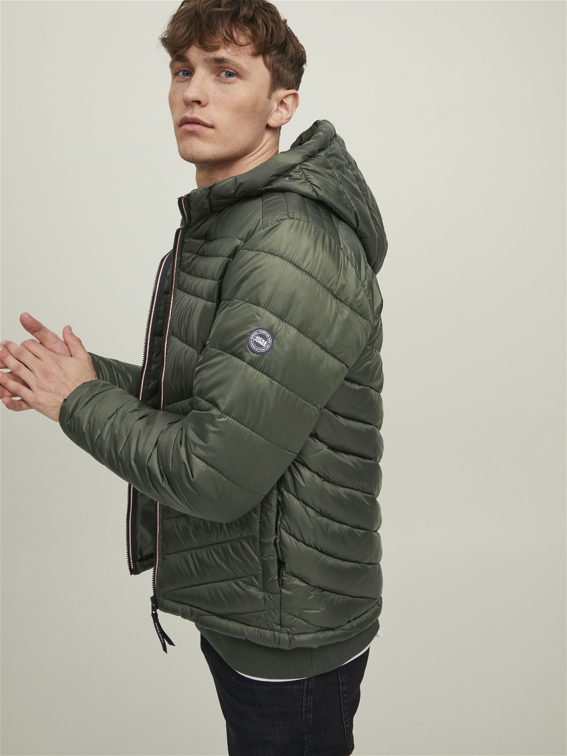 Lightweight hooded Puffer Jacket | Dark Green | Jack & Jones®