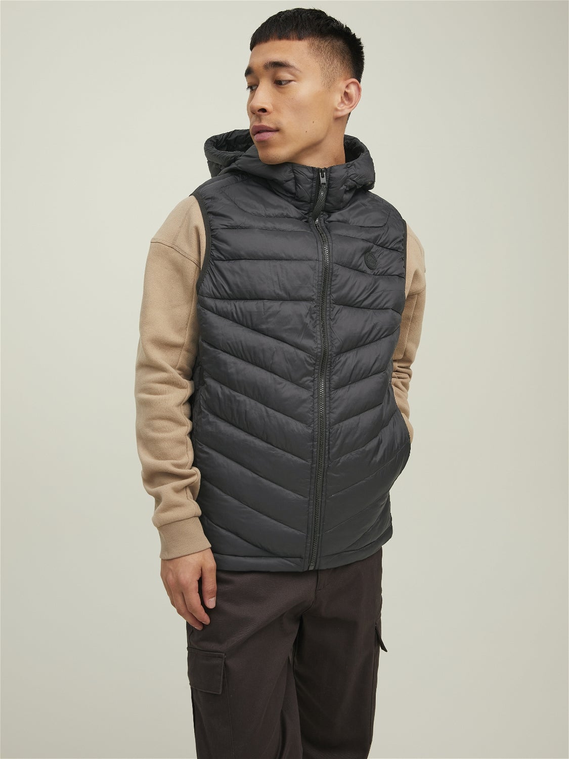 jack & jones padded gilet with hood