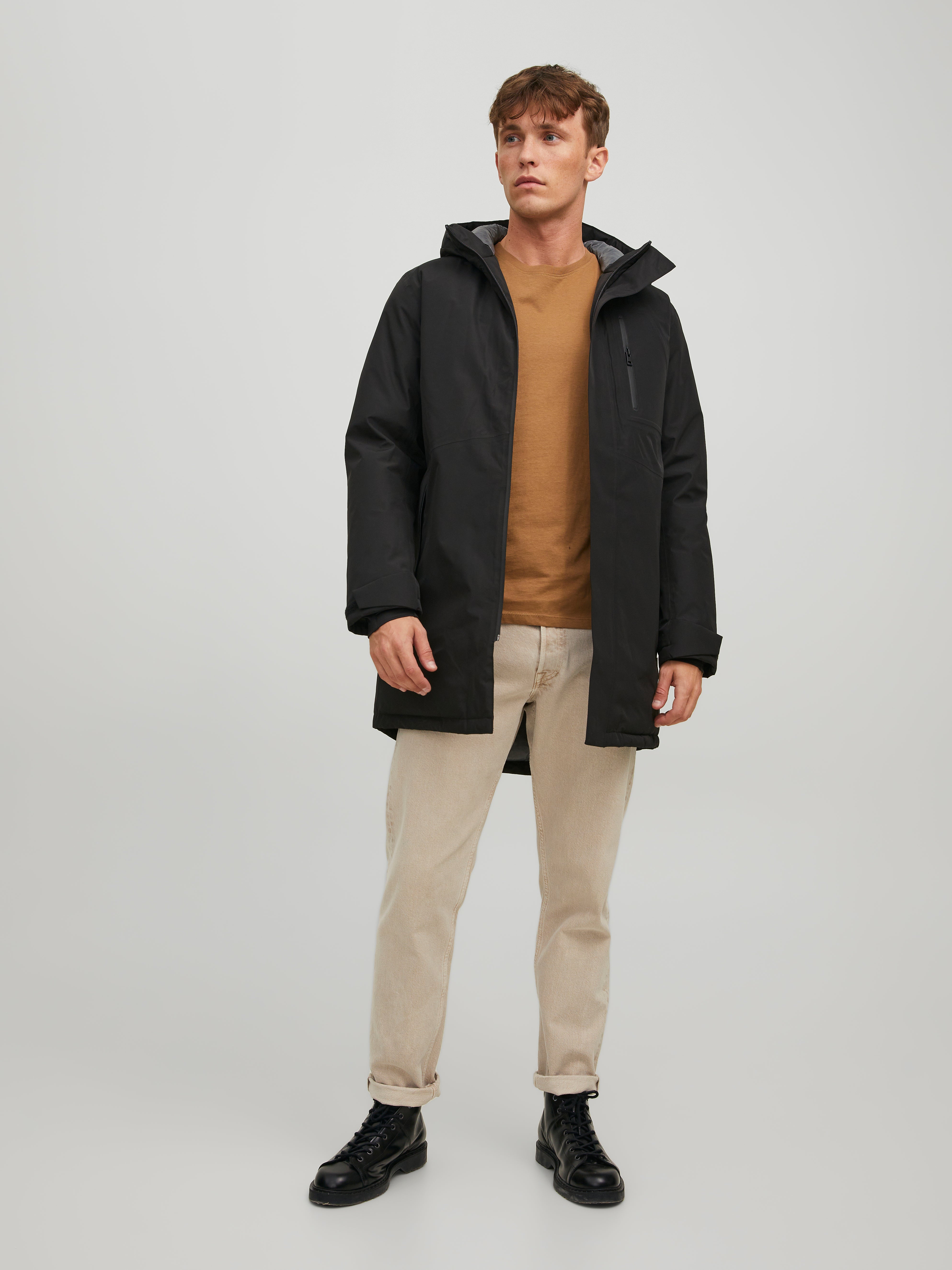 Jack & jones latte parka store hoodie mont