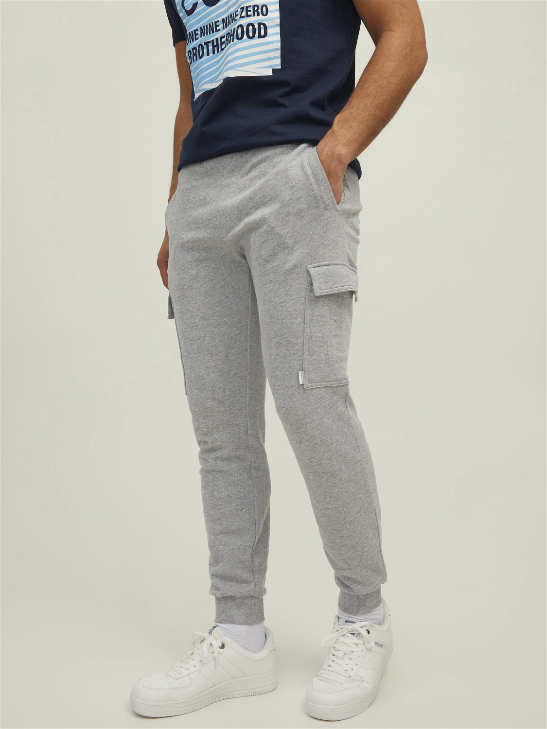 Jack & Jones Regular Fit Tepláky -Light Grey Melange - 12212170