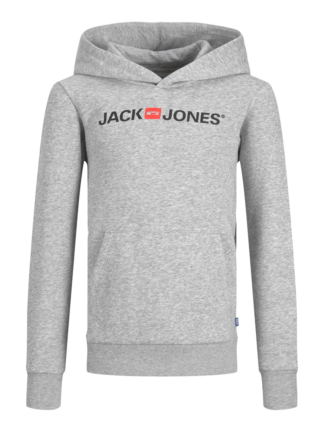 Jack & Jones Logotipas Megztinis su gobtuvu For boys -Light Grey Melange - 12212186