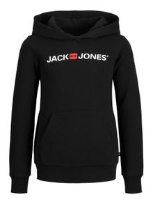 Jack & Jones Logo Hoodie For boys -Black - 12212186