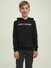Jack & Jones Logo Hoodie For boys -Black - 12212186