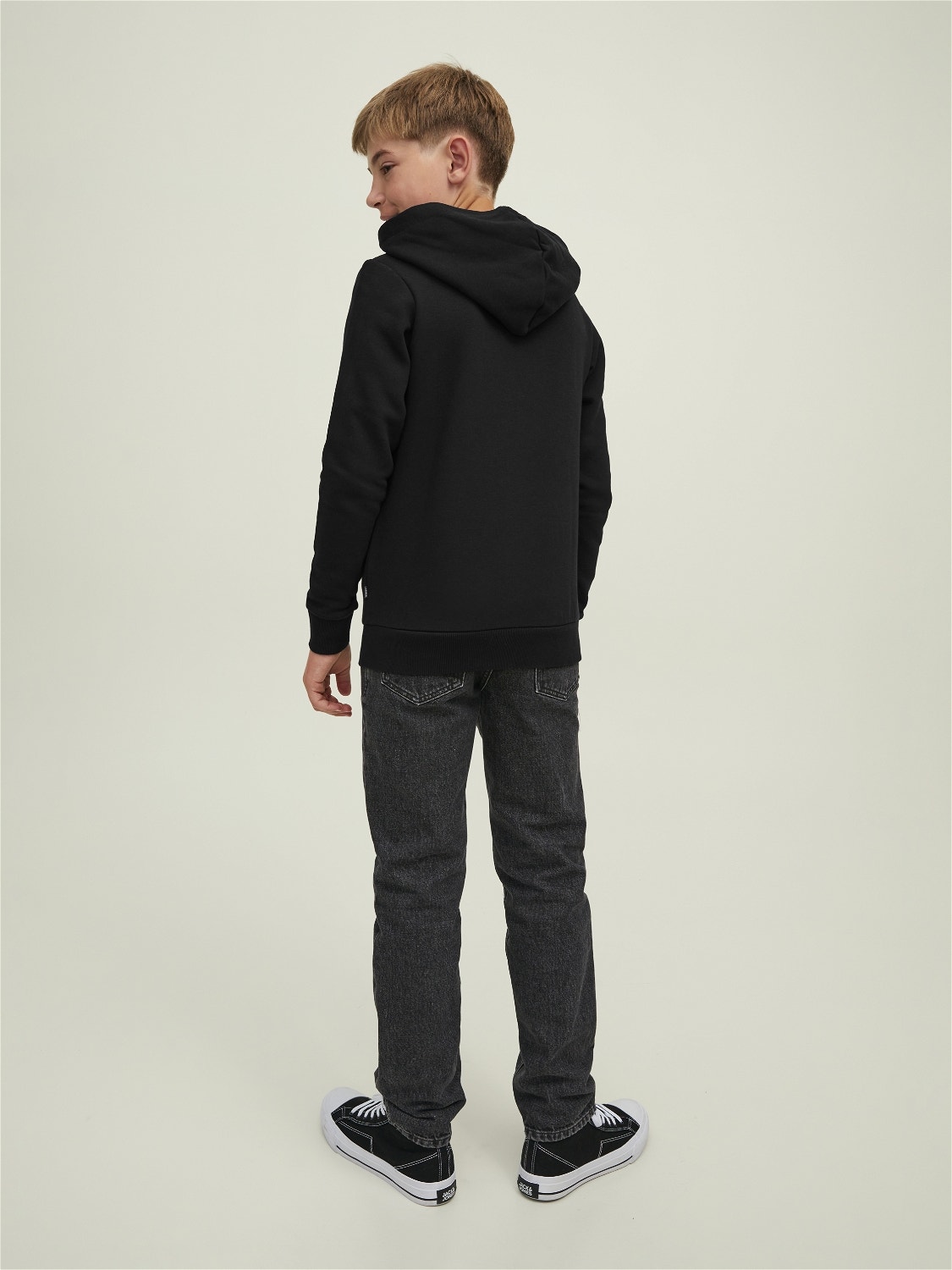 Jack & Jones Logo Hoodie For boys -Black - 12212186