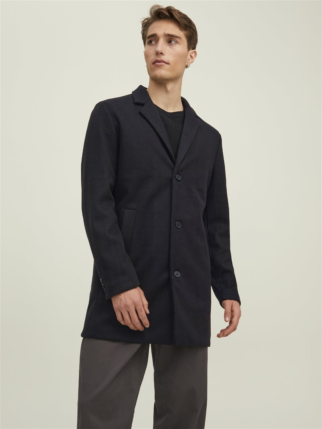 Samsøe & Samsøe Wool Kenpo Straight Coat in Black for Men Mens Clothing Coats Short coats 