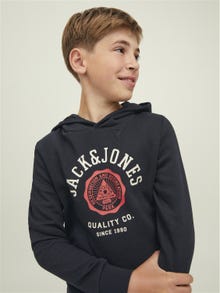 Jack & Jones Z logo Bluza z kapturem Dla chłopców -Black - 12212287
