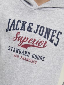 Jack & Jones Z logo Bluza z kapturem Dla chłopców -Light Grey Melange - 12212287