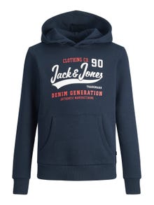 Jack & Jones Logo Mikina s kapucí Junior -Navy Blazer - 12212287