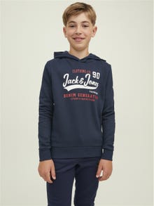 Jack & Jones Z logo Bluza z kapturem Dla chłopców -Navy Blazer - 12212287
