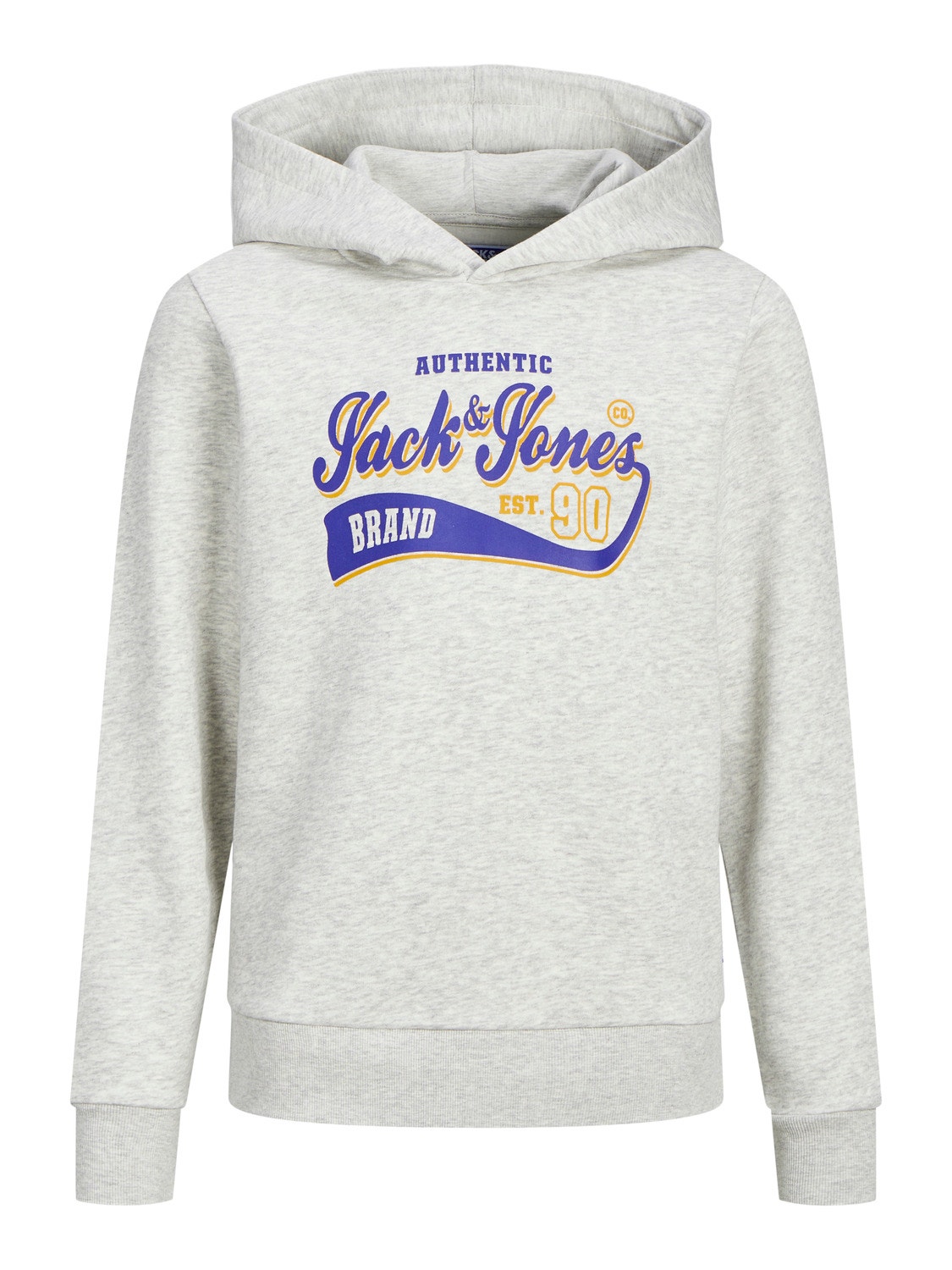 Jack & Jones Logo Hættetrøje Til drenge -White Melange - 12212287