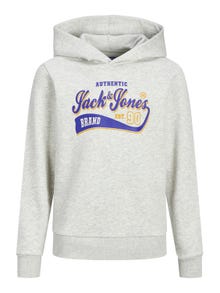 Jack & Jones Logo Hoodie For boys -White Melange - 12212287