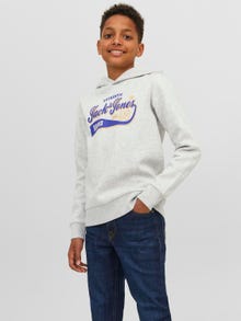 Jack & Jones Logó Kapucnis felső Ifjúsági -White Melange - 12212287