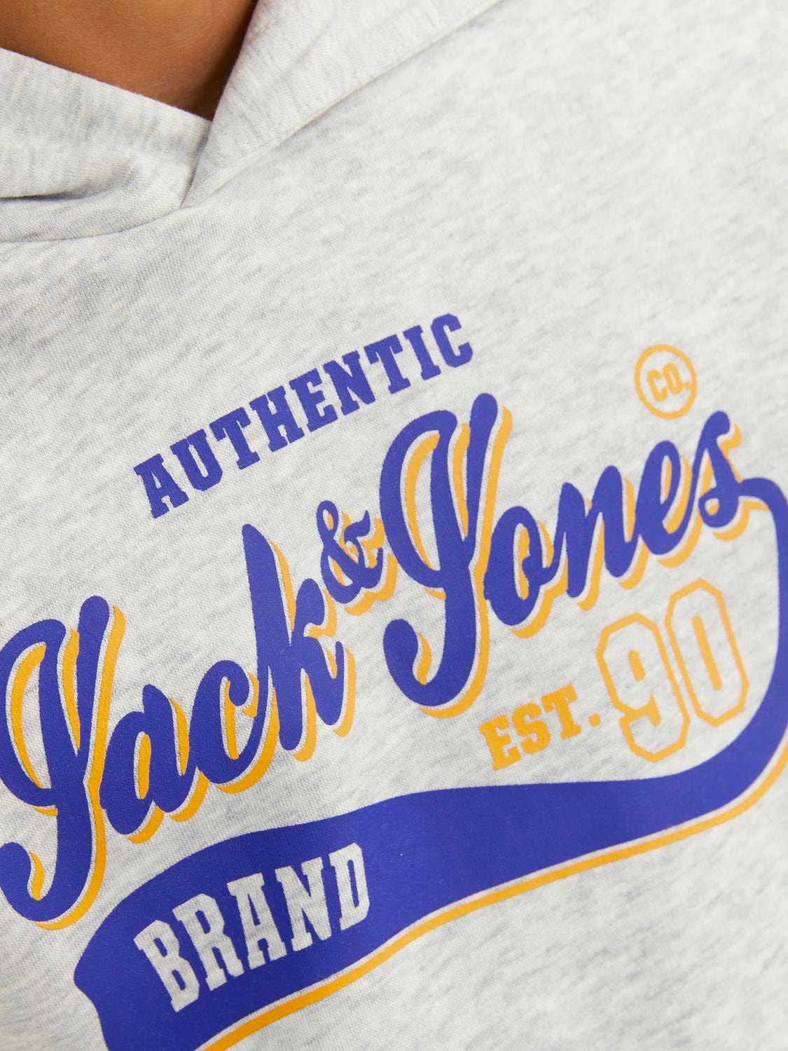 Jack & Jones Sweat à capuche Logo Pour les garçons -White Melange - 12212287