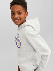 Jack & Jones Logo Hoodie Voor jongens -White Melange - 12212287