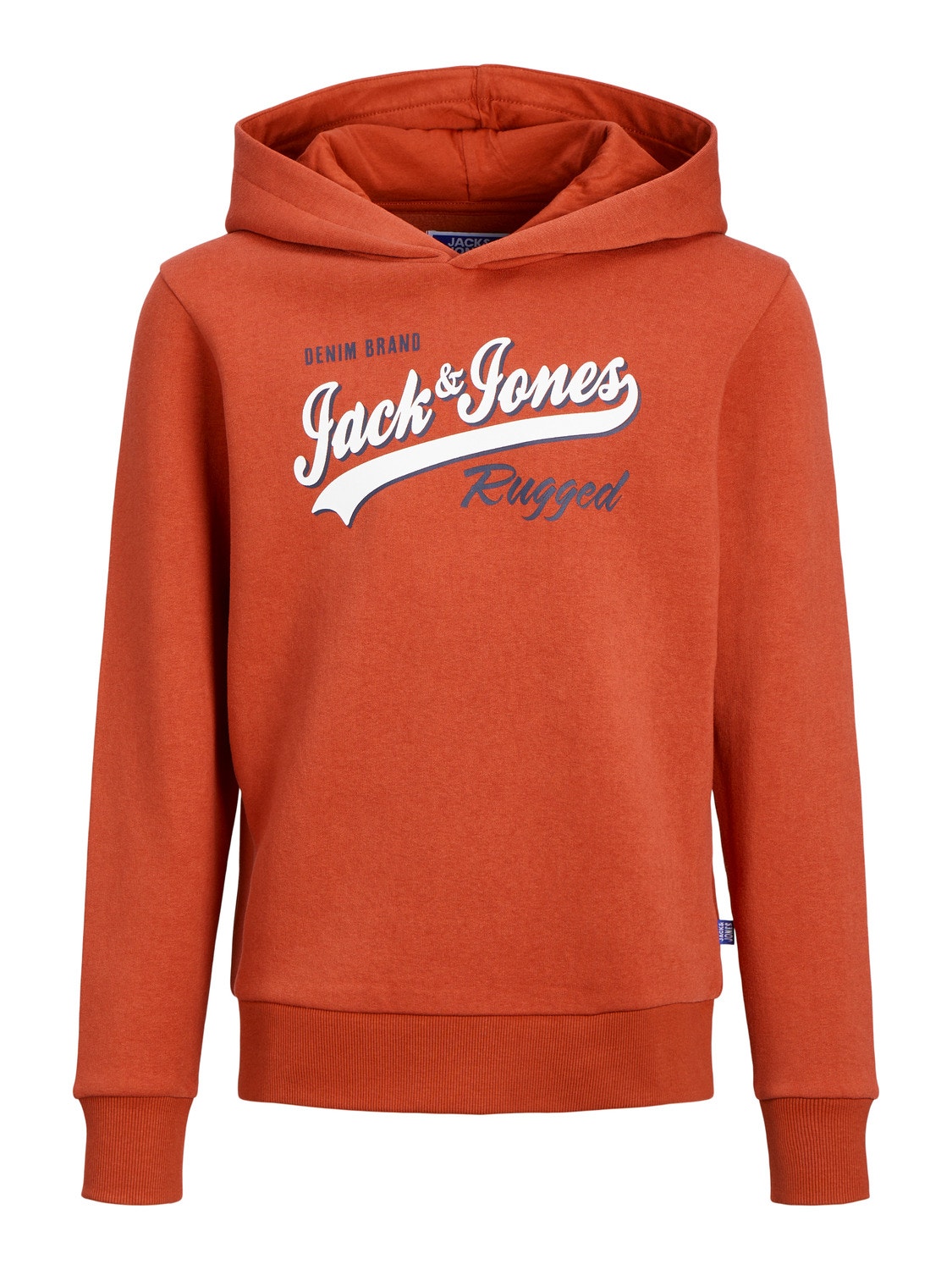 Jack & Jones Logo Hoodie For boys -Cinnabar - 12212287