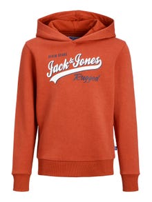 Jack & Jones Logo Mikina s kapucí Junior -Cinnabar - 12212287