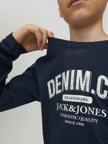 Jack & Jones Logo T-skjorte For gutter -Navy Blazer - 12212313