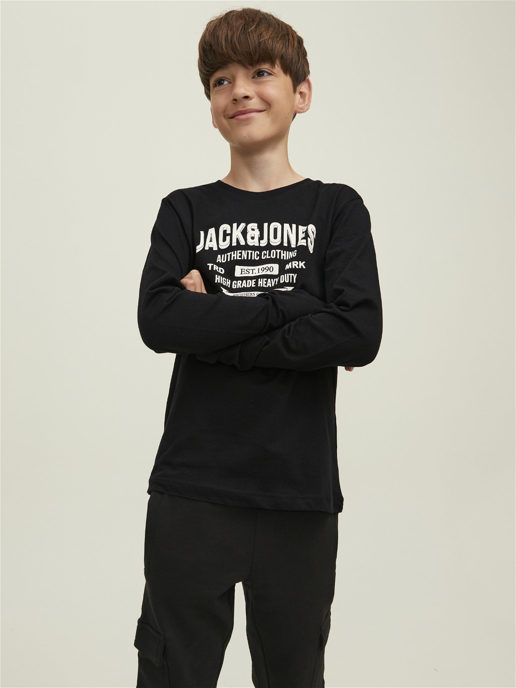 Jongens T-shirt met lange mouwen Zwart | Jack Jones®