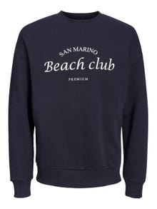 Jack & Jones Text Crewn Neck Sweatshirt -Perfect Navy - 12212335