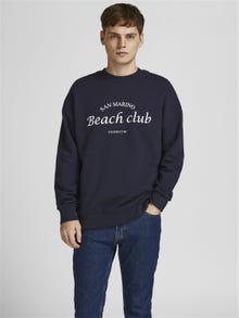 Jack & Jones Text Crew neck Sweatshirt -Perfect Navy - 12212335