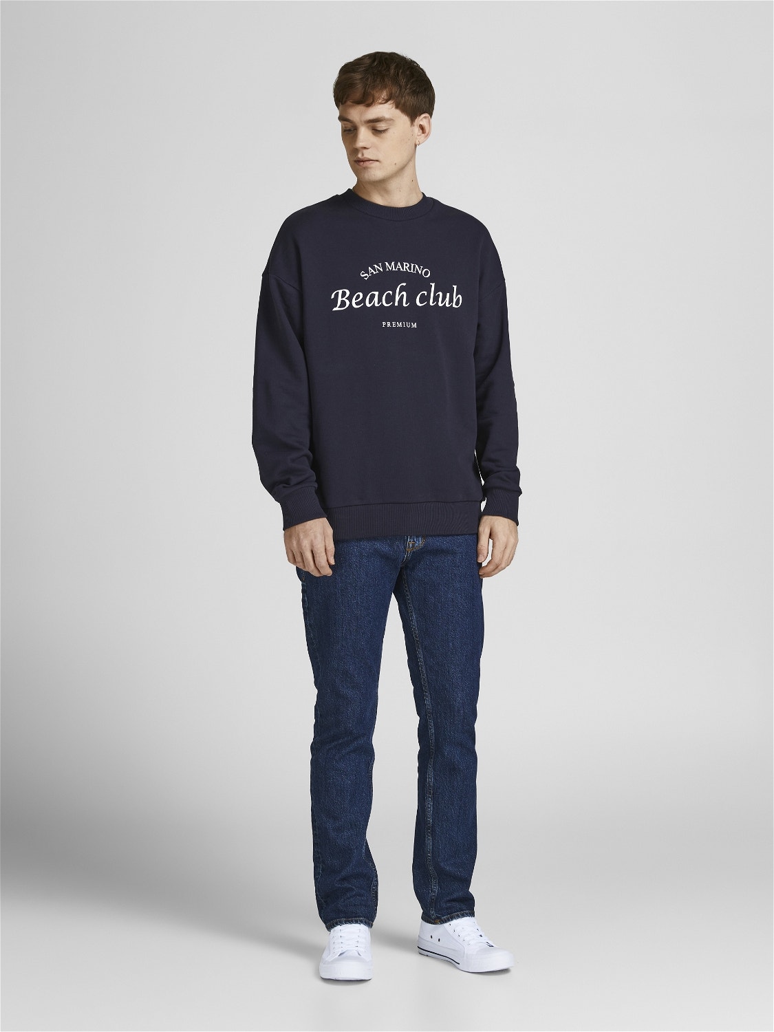 Jack & Jones Szöveg Személyzeti nyakú pulóver -Perfect Navy - 12212335