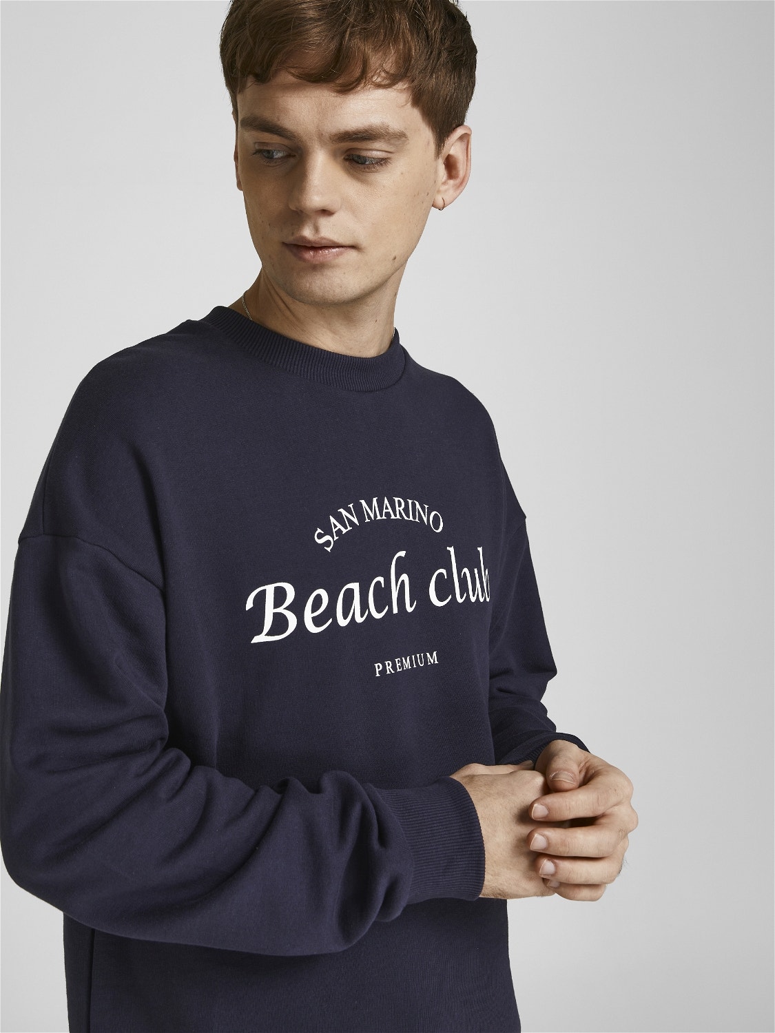 Jack & Jones Moletom com gola redonda Texto -Perfect Navy - 12212335