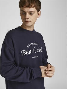 Jack & Jones Text Crewn Neck Sweatshirt -Perfect Navy - 12212335
