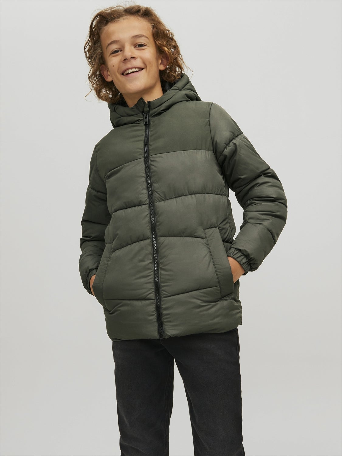 Boys green puffer on sale jacket