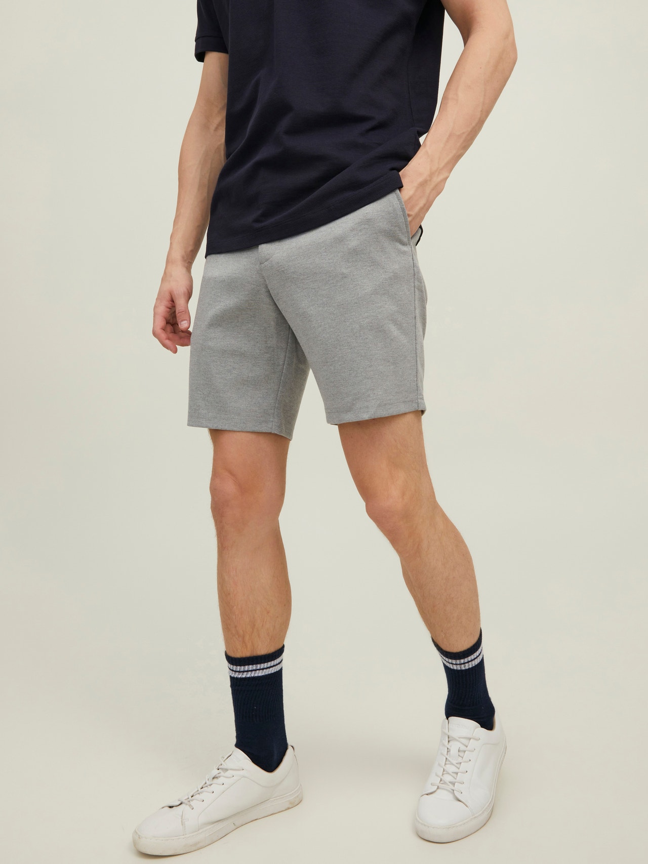 Jack & Jones JPRCLEAN Regular Fit Shorts -Light Grey Melange - 12212585