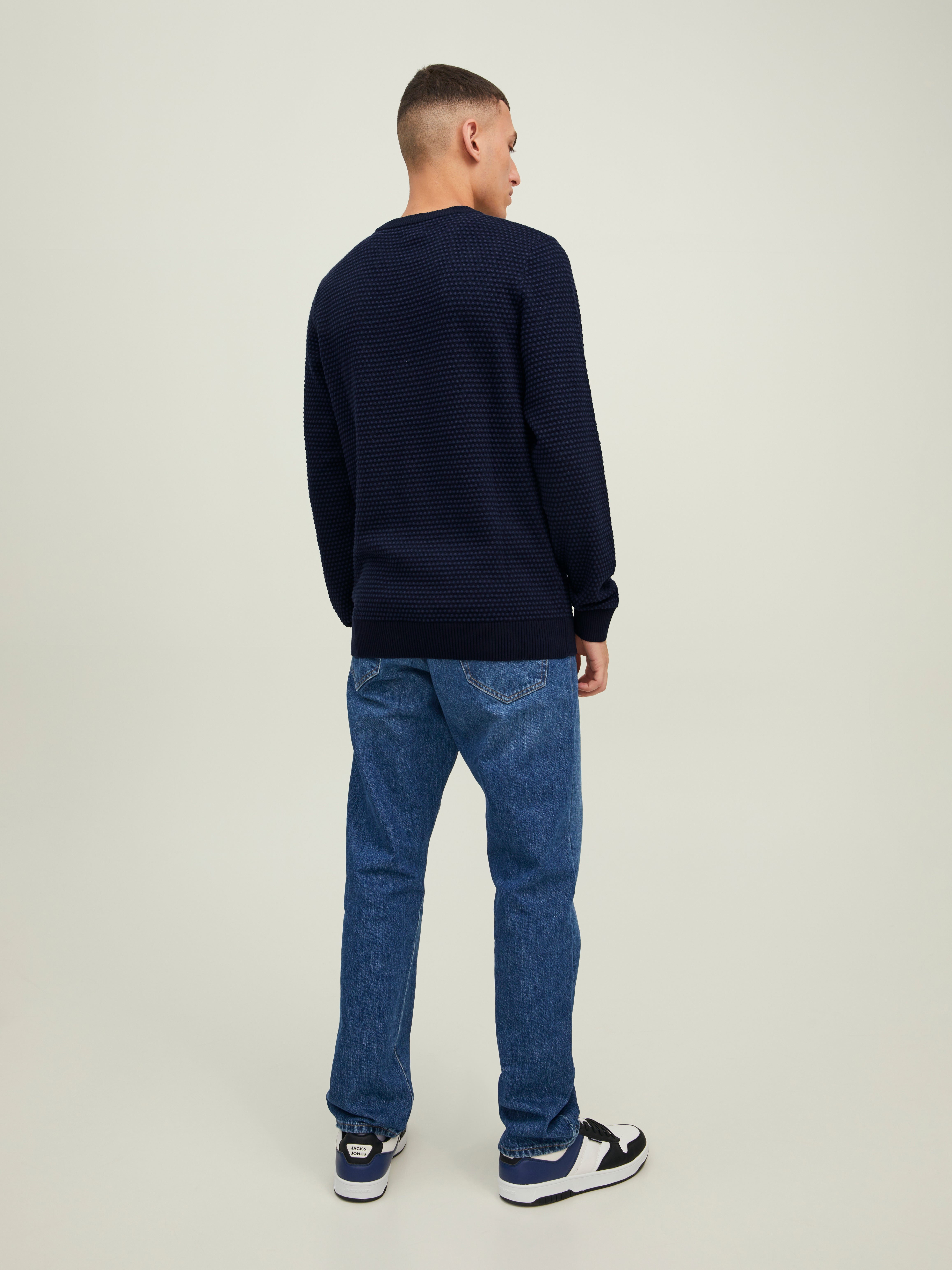 Einfarbig Strickpullover mit Rundhals | Dunkelblau | Jack & Jones®