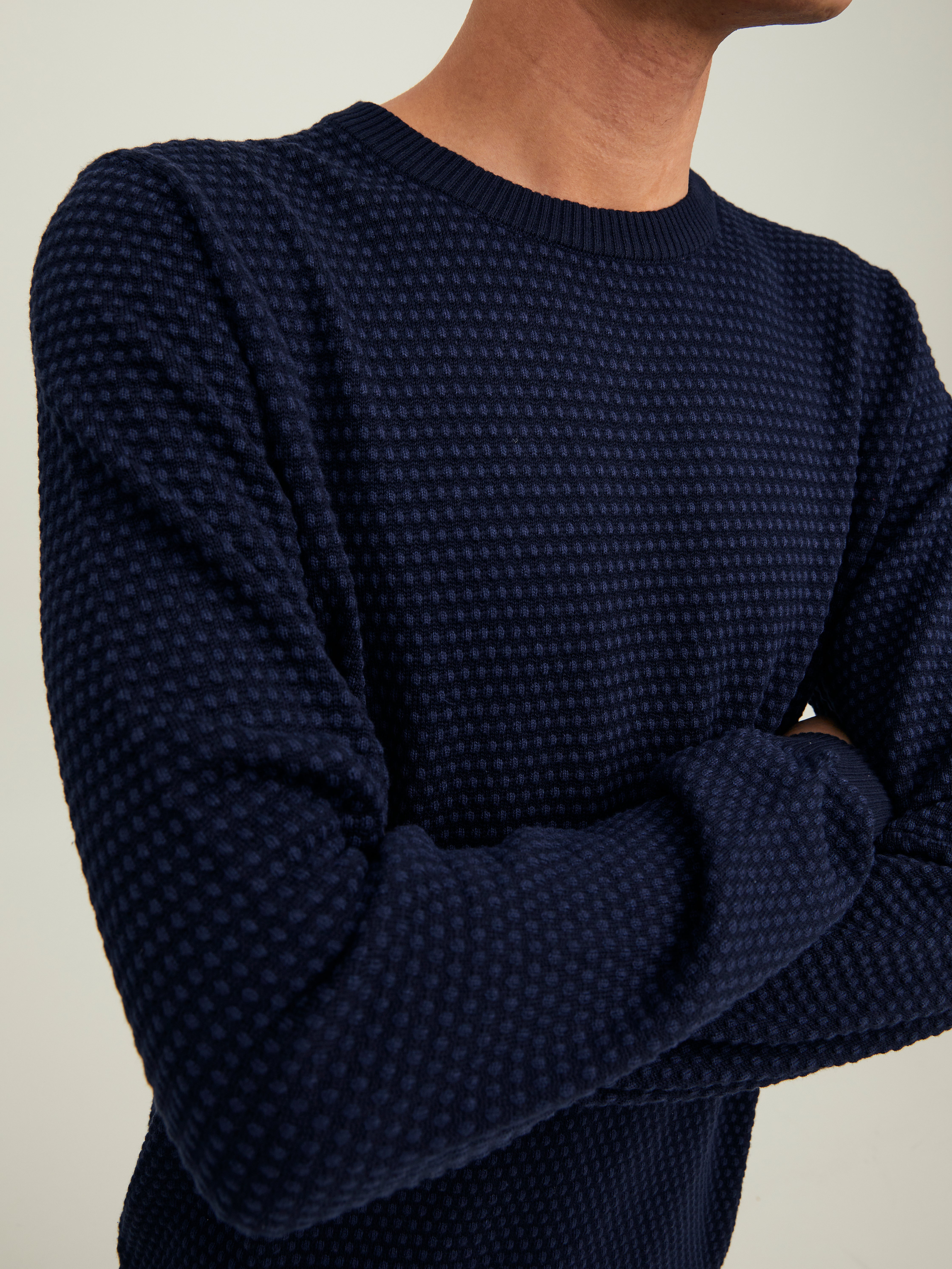 Einfarbig Strickpullover mit Rundhals | Dunkelblau | Jack & Jones®