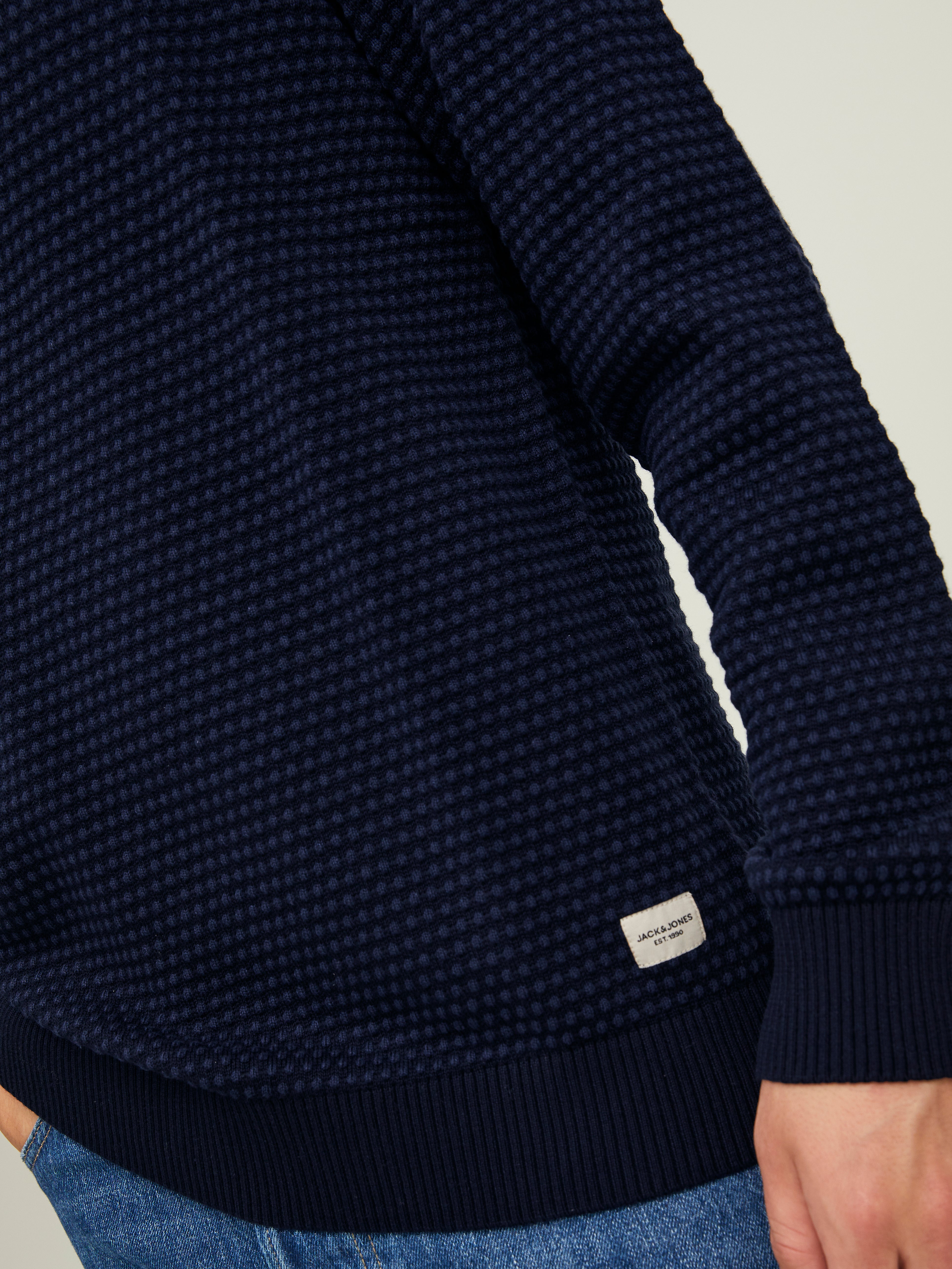 Einfarbig Strickpullover mit Rundhals | Dunkelblau | Jack & Jones®