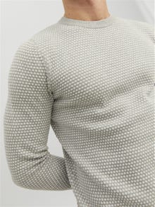Jack & Jones Plain Knitted pullover -Light Grey Melange - 12212816