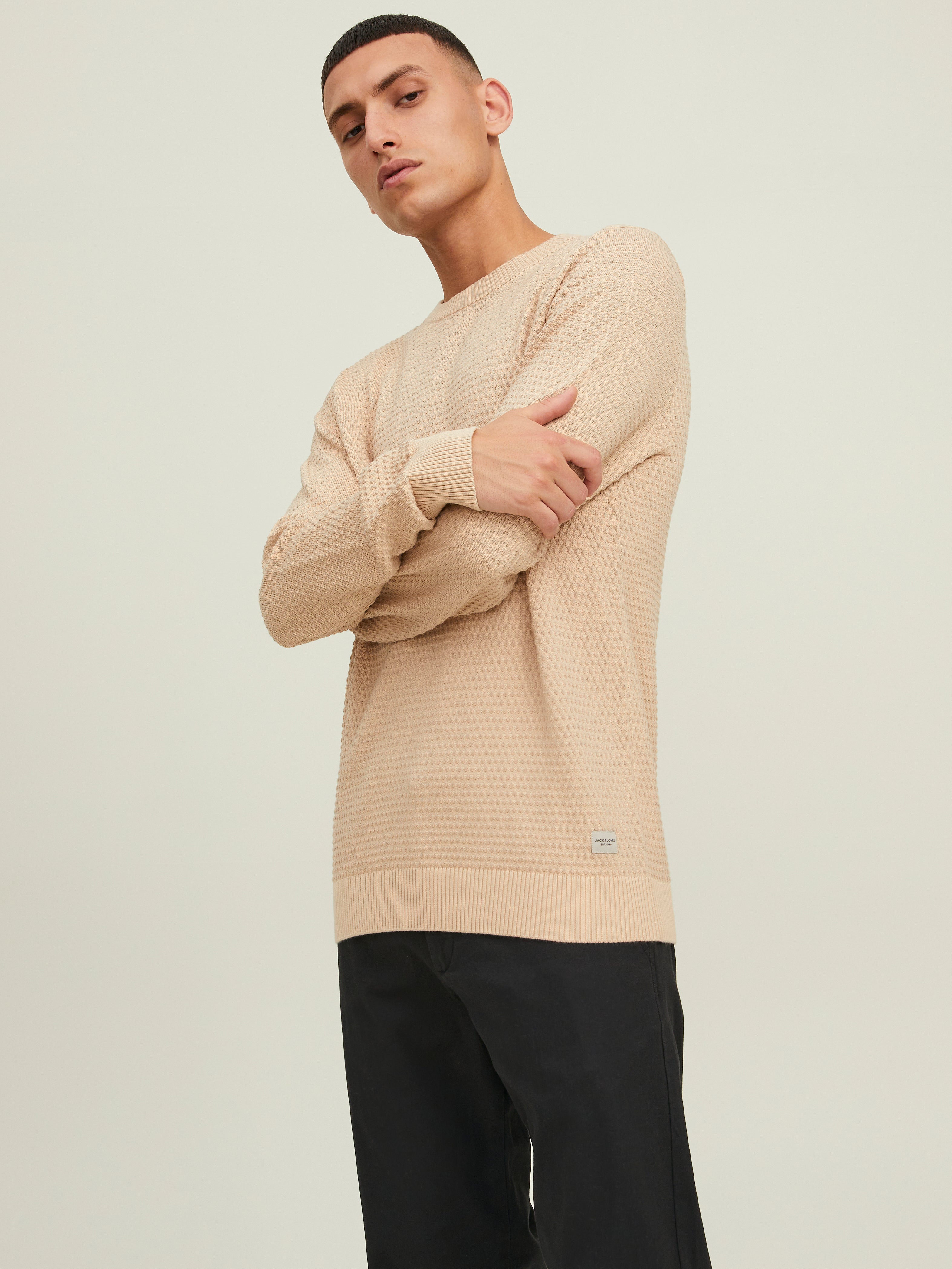 v-neck Knitted Pullover | Dark Blue 