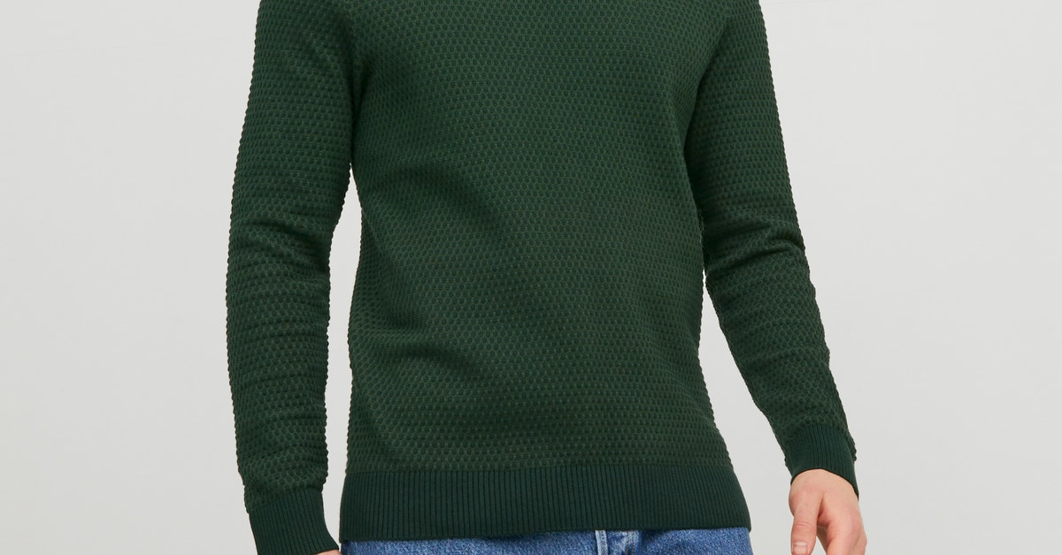 JACK & JONES Herren Strickpullover - Einfarbiger Basic Pullover