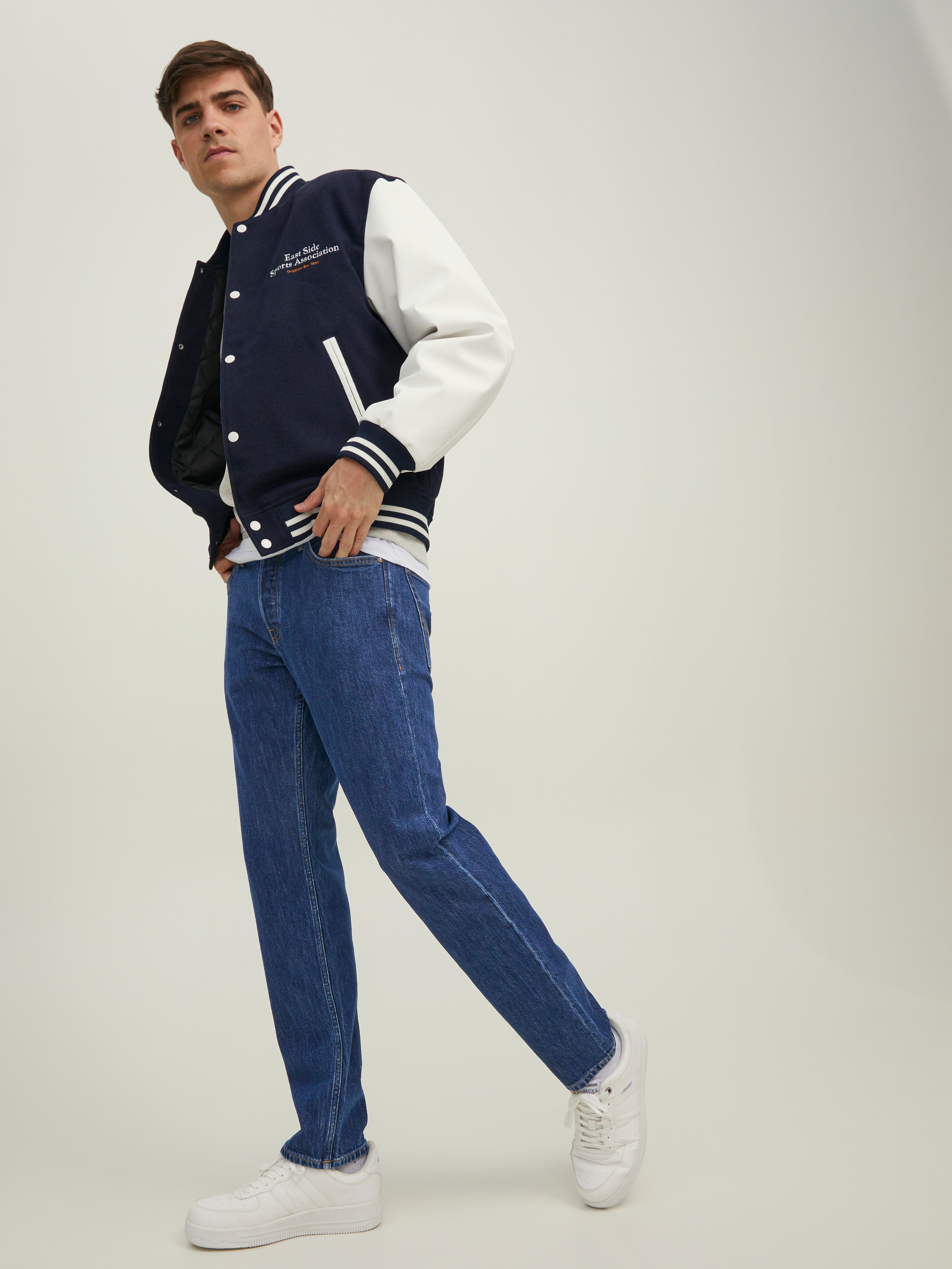 JJIMIKE JJORIGINAL MF 486 Tapered fit jeans | Medium Blue | Jack & Jones®