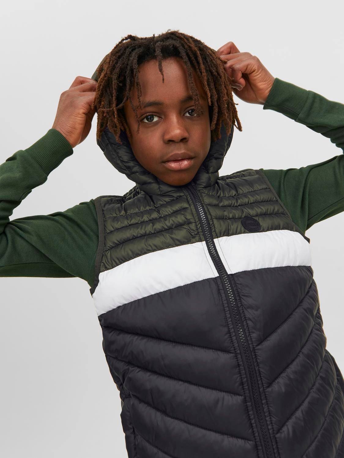 Boys puffer vest with on sale hood