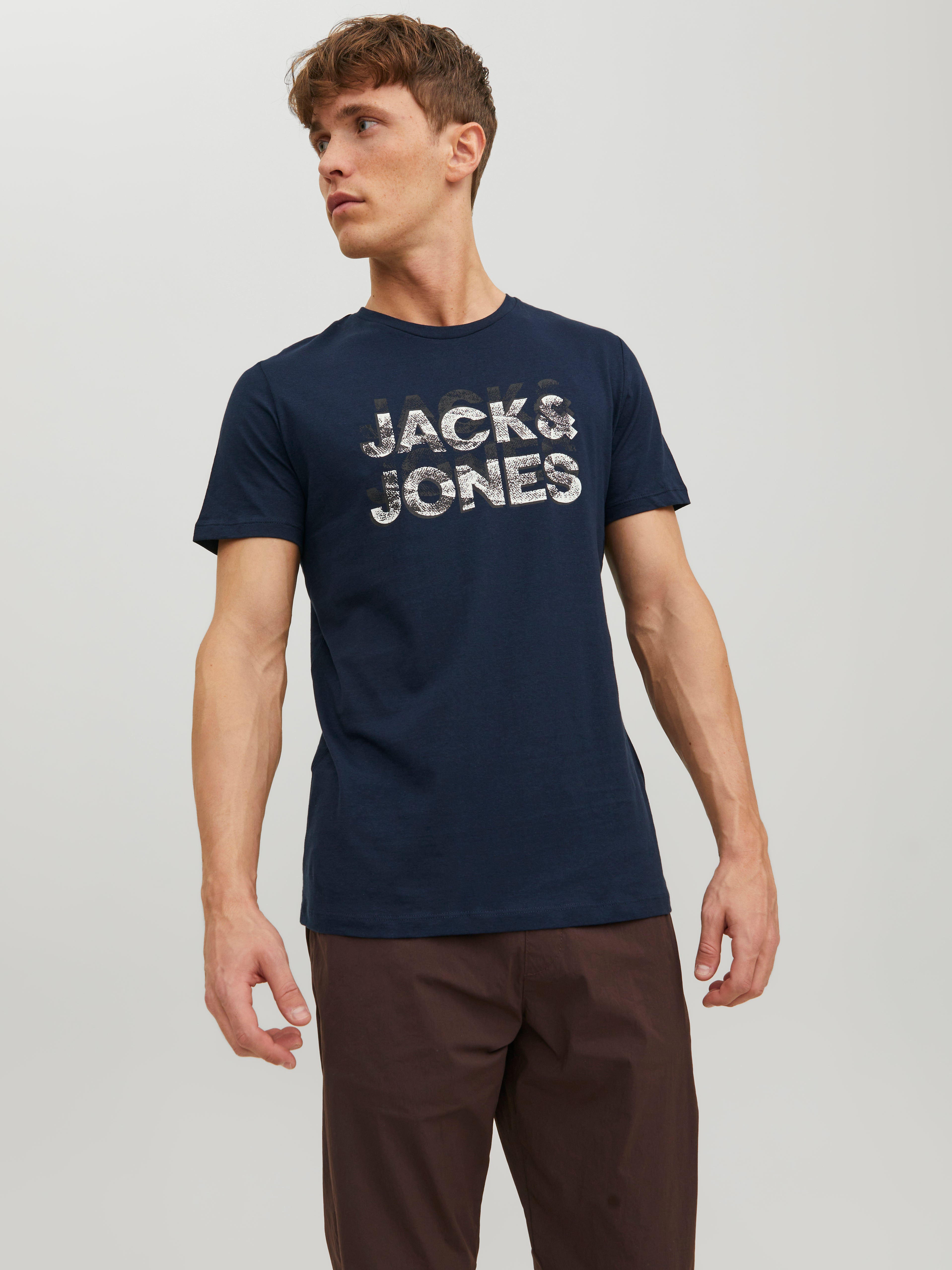Rabatt 54 % HERREN Hemden & T-Shirts Casual Dunkelblau L Jack & Jones T-Shirt 