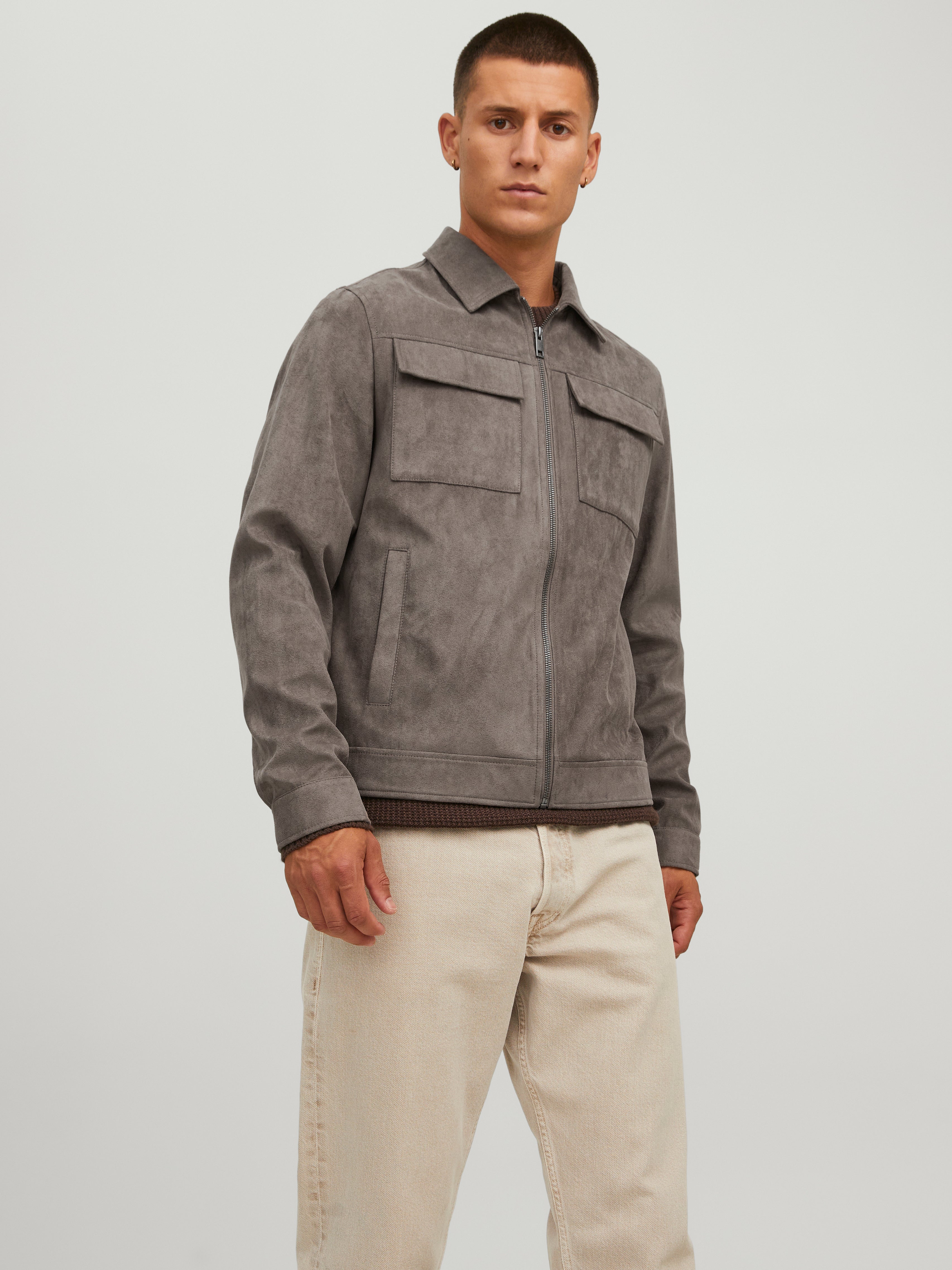 Spread collar Zipped cuffs Jacket Dark Brown Jack & Jones®