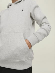 Jack & Jones Logo Hoodie For boys -White Melange - 12213100
