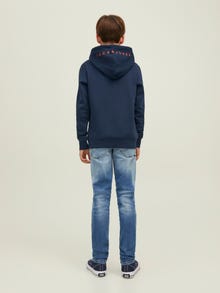 Jack & Jones Logo Hoodie For boys -Navy Blazer - 12213100