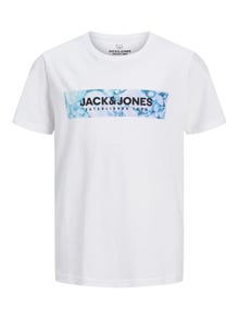 Jack & Jones Logo T-skjorte For gutter -White - 12213226